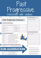 Vorschau - Arbeitsblätter - Past Progressive Übung Englisch - Deckblatt