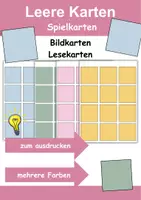 Vorschau - Unterrichtsreihen - leere Karten Vorlagen zum ausdrucken und laminieren - Deckblatt