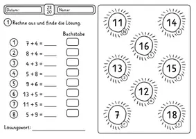 Vorschau - Arbeitsblätter - Rechenspuren Frühling ZR 20 mit ZÜ - Rechenspur 4-fach differenziert - Seite 3