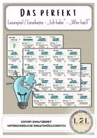 Vorschau - Spiele - Das Perfekt - Ich habe - Wer hat ? (Lesespiel / Lesekette) - Deckblatt
