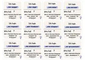 Vorschau - Spiele - Das Präsens - Ich habe - Wer hat ? (Lesespiel / Lesekette) - Seite 3