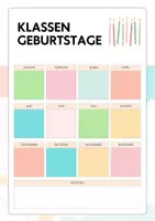 Vorschau - Mal- und Bastelvorlagen - Klassen-Geburtstagskalender bunt - Deckblatt