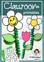 Vorschau - Mal- und Bastelvorlagen - Blume mit Bleistift als Geschenk Bastelvorlage Kunst Sommer Herbst Chenilledraht - Deckblatt