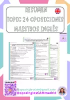 Vista previa - Para docentes: organización, planificación y formación - TOPIC 24 summary oposiciones inglés maestros - Portada