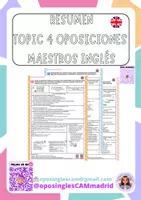 Vista previa - Presentaciones - TOPIC 4 summary oposiciones inglés maestros - Portada