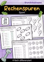 Vorschau - Arbeitsblätter - Rechenspuren Sport ZR 20 mit ZÜ - Rechenspur 4-fach differenziert - Deckblatt