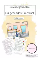Vorschau - Fördermaterial/Inklusion - Lesespurgeschichte "Ein gesundes Frühstück" - Deckblatt