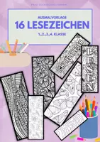 Vorschau - Arbeitsblätter - 16 Lesezeichen AUSMAL Vorlagen ab 1.Klasse-4.Klasse - Deckblatt