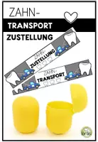 Vorschau - Mal- und Bastelvorlagen - Zahntransport - Zahnzustellung - Zahntaxi - Etiketten - Deckblatt