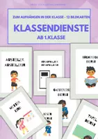 Vorschau - Mal- und Bastelvorlagen - 12 Klassendienste A5: weibliche und männliche Form - Deckblatt