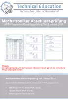 Vorschau - Prüfungsvorbereitung - Abschlussprüfung Mechatroniker AP1 Herbst 2024 SPS-Programm - Deckblatt
