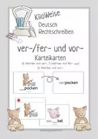 Vorschau - Bildkarten - Karteikarten: Wörter mit den Vorsilben ver- und vor- - Deckblatt