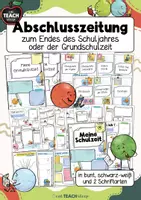Vorschau - Arbeitsblätter - Abschlusszeitung Grundschulzeit / Erinnerungsbuch - Deckblatt