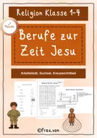 Vorschau - Arbeitsblätter - Berufe zur Zeit Jesu: Arbeitsblatt, Suchsel, Kreuzworträtsel - Deckblatt