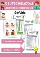 Vorschau - Arbeitsblätter - Lesespaziergang Gefühle - Leserunde Klasse 1 und 2 - Deckblatt