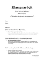 Vorschau - Arbeitsblätter - Nennt mich nicht Ismael! - Klassenarbeit: Charakterisierung von Ismael aus „Nennt mich nicht Ismael!“ von Michael Gerard Bauer mit EWH - Seite 1