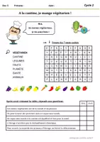 Aperçu - Préparation de séance / Séance complète - L'alimentation végétarienne à la cantine Cycle 2 - Page de couverture