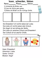 Vorschau - Arbeitsblätter - Gefühle Leserätsel - Lesen, schneiden, kleben - DaZ/DaF, Deutsch, Sachunterricht - Seite 2