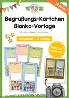 Vorschau - Bildkarten - Willkommensgeschenk zum Schulstart: Vorlage (hochkant) - Deckblatt