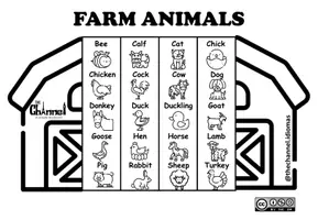 Vorschau - Merkblätter - FARM ANIMALS – Flap Book (20 Words) - Seite 2
