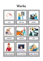 Vista previa - Tarjetas / Manipulativos - Works flashcards - Tarjetas profesiones en inglés - página 2