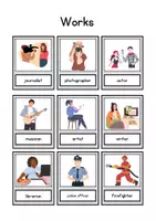 Vista previa - Tarjetas / Manipulativos - Works flashcards - Tarjetas profesiones en inglés - página 3