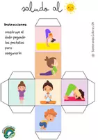 Vista previa - Tarjetas / Manipulativos - Juego de yoga "Saludo al sol" PARA ARMAR DADOS - página 1