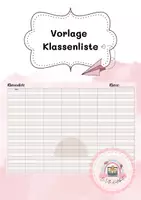 Vorschau - Anderer Materialtyp - Vorlage Klassenliste - Deckblatt