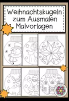 Vorschau - Mal- und Bastelvorlagen - Weihnachtskugeln zum Ausmalen (10 Malvorlagen) - Deckblatt