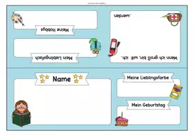Vorschau - Arbeitsblätter - Vorlage Namensschilder für den Schulanfang - Seite 1