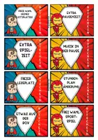 Vorschau - Mal- und Bastelvorlagen - Superheldenklasse: Hausaufgabengutschein | Klassenraum - Seite 1