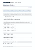 Vorschau - Merkblätter - Römische Zahlen / Römische Zahlenzeichen - Merkblatt - Seite 1