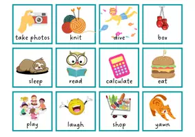 Vorschau - Bildkarten - Verbs Pantomime - Mime Game - Seite 2