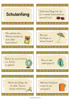 Vorschau - Aufgabenkarten - Plauderkarten zum Schulanfang - Gesprächsimpulse (Deutsch / DaZ) - Seite 1