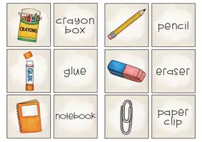 anteprima - Flashcard - School Supplies GAMES BUNDLE - Pagina 3