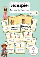 Vorschau - Spiele - Lesespiel Karneval Fasching | Ich habe... Wer hat...? - Deckblatt