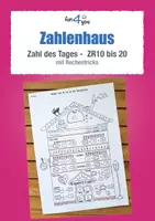 Vorschau - Arbeitsblätter - Zahlenhaus - Zahl des Tages ZR20 mit Rechentricks - Deckblatt