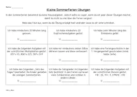 Vorschau - Arbeitsblätter - Sommerferien Übungen 4. Klasse - Deckblatt