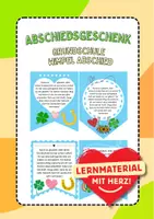 Vorschau - Arbeitsblätter - Abschiedsgeschenk Schüler Grundschule Wimpel Abschied Klasse Grundschule - Deckblatt