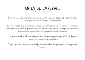 Vista previa - Unidades / Secuencias / Situaciones de Aprendizaje - 16 TARJETAS CON IMÁGENES REALES «EL VERANO» - página 1
