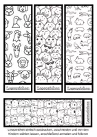 Vorschau - Arbeitsblätter - 20 Lesezeichen mit Motiv TIERE zum Ausmalen (Kunst Unterricht) - Seite 2