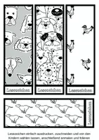 Vorschau - Arbeitsblätter - 20 Lesezeichen mit Motiv TIERE zum Ausmalen (Kunst Unterricht) - Seite 3