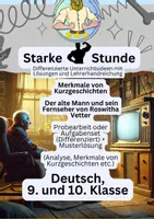 Vorschau - Arbeitsblätter - Kurzgeschichten Merkmale – Der alte Mann und sein Fernseher - Deckblatt
