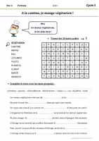 Aperçu - Préparation de séance / Séance complète - L'alimentation végétarienne à la cantine Cycle 3 - Page de couverture