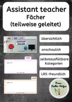 Vorschau - Bildkarten - Assistant teacher Fächer (teilweise geleitet) - Deckblatt