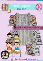 Vista previa - Manualidades / Dibujos para colorear - SCHOOL SUBJECTS – Flap Book (20 Words) - Portada
