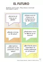Vista previa - Refuerzo / NEE / Materiales de apoyo - Futuro Simple Español Tarjetas de Conversación B1 ELE - página 1