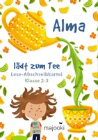 Vorschau - Stationenlernen - Abschreibtexte Klasse 3 - Abschreiben Klasse 3 - Abschreibtexte Grundschrift - Abschreibkartei & Lesekartei - Abschreibübungen - Alma lädt zum Tee - Freiarbeitskartei - Fragen zum Text - Deckblatt