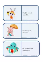 Vorschau - Spiele - Lesedominos Sommer - Leseverstehen Klasse 1 - Lesedomino Klasse - TIERE IM SOMMER 1 - Seite 3