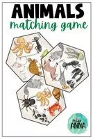 Vorschau - Stationenlernen - Animal MATCHING GAME - Deckblatt
